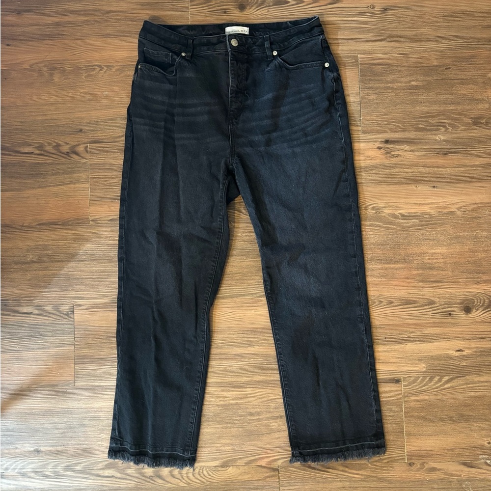 LOFT The Curvy Straight Crop Black Jeans Size 8 / 29